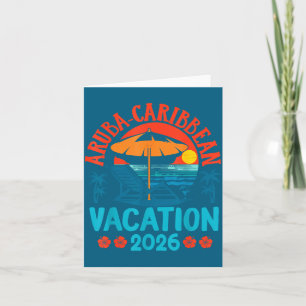 Tarjeta De Agradecimiento Aruba Caribe 2026 Vacaciones Familiares Playa Vera