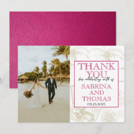 Tarjeta De Agradecimiento Aruba rosa