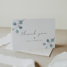 Tarjeta De Agradecimiento ARYA Rustic Eucalyptus Greenery Sage Green