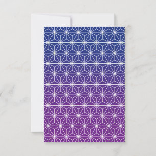 Tarjeta De Agradecimiento Asanoha Azul y Morado Personalizado Japonés