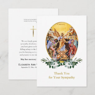 Tarjeta De Agradecimiento Ascensión de Jesucristo Funeral Ortodoxo