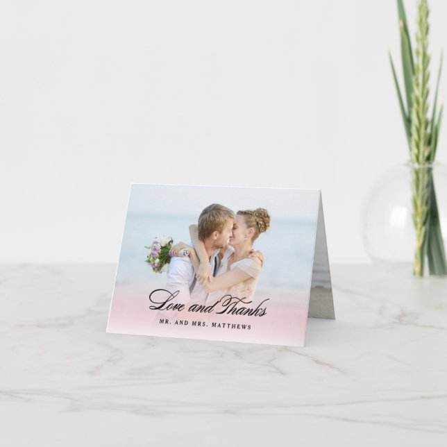 Tarjeta De Agradecimiento Así que en el amor | Boda Gracias Foto (Anverso)