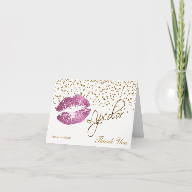Tarjeta De Agradecimiento Así que los ojos rosados en blanco (Anverso)