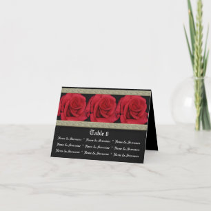Tarjeta De Agradecimiento Asientos en la mesa con rosa roja