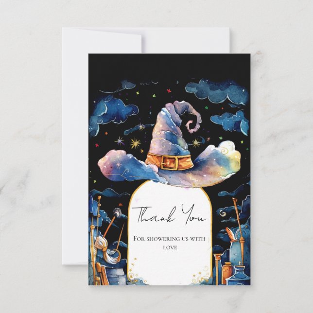 Tarjeta De Agradecimiento Asistente sencillo editable Baby Shower Gorra (Anverso)