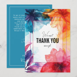 Tarjeta De Agradecimiento Asombroso Boda Anemone Dreamscape azul de acero