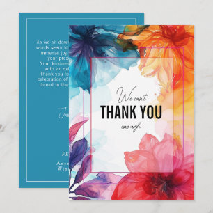 Tarjeta De Agradecimiento Asombroso Boda Anemone Dreamscape azul de acero