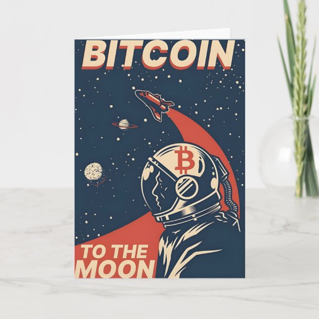 Tarjeta De Agradecimiento Astronauta de la criptografía de BITCOIN a la luna (Anverso)
