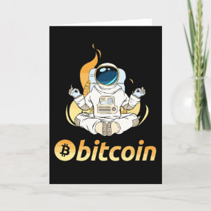Tarjeta De Agradecimiento Astronauta de yoga BTC - Código QR Bit Me Aceptamo