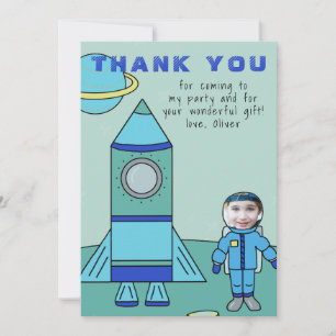 Tarjeta de agradecimiento Astronauta Niño Luna Ins