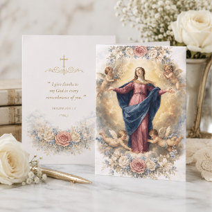 Tarjeta De Agradecimiento Asunción de la Santísima Virgen María