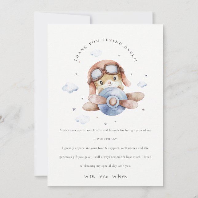 Tarjeta De Agradecimiento Ataque limpio sobre avión de la marina oxidada Ted (Anverso)