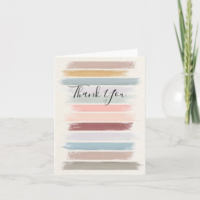 Tarjeta De Agradecimiento Ataques de pincel pastel todos los días (Anverso)