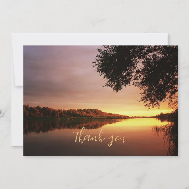 Tarjeta De Agradecimiento Atardecer al río (Anverso)