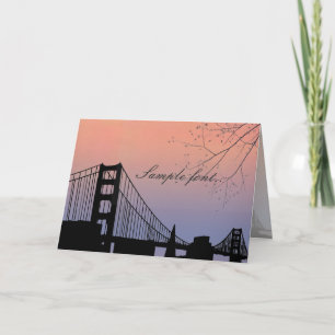 Tarjeta De Agradecimiento Atardecer de PixDezines en golden gate/agradecimie