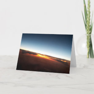 Tarjeta De Agradecimiento Atardecer desde avión