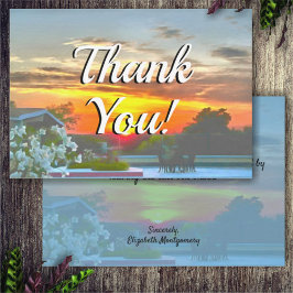 Tarjeta De Agradecimiento Atardecer en la azotea Gracias 2295