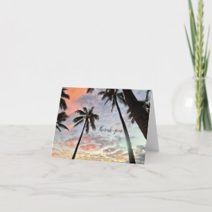 Tarjeta De Agradecimiento Atardecer Hawaiano