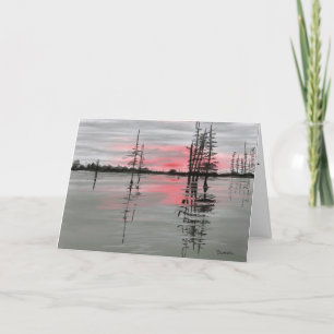 Tarjeta De Agradecimiento Atardecer sobre el estímulo del agua JW