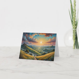 Tarjeta De Agradecimiento Atardecer sobre el valle