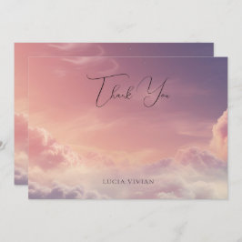 Tarjeta De Agradecimiento Atardecer soñador con acuarela Nube 9