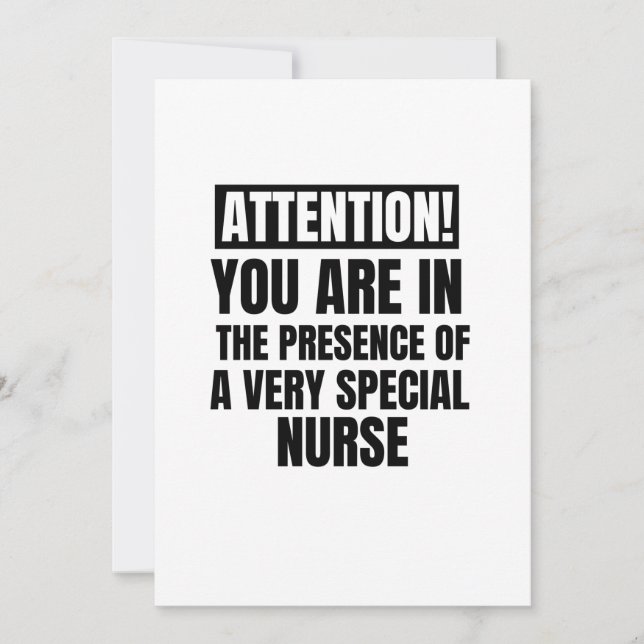 Tarjeta De Agradecimiento Atención, está en presencia de un (Anverso)