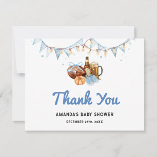 Tarjeta De Agradecimiento Aterrizaje de Bebé Fútbol Parejas Tiny Toes Baby S