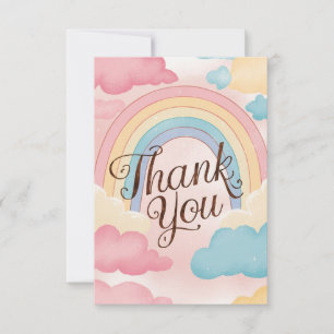 Tarjeta De Agradecimiento Atractivo Arcoiris y nubes