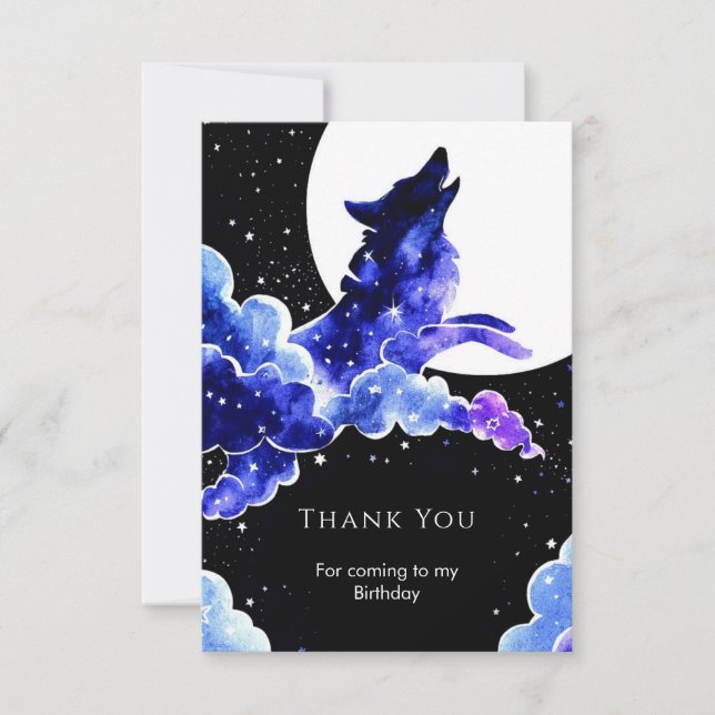 Tarjeta De Agradecimiento Atractivo cumpleaños de Howling Wolf (Anverso)
