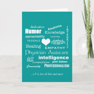 Tarjeta De Agradecimiento Atributos del asistente del médico/Texto en blanco