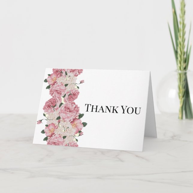 Tarjeta De Agradecimiento Audaz Graceful Gracias Pastel (Anverso)