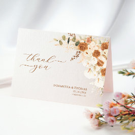 Tarjeta De Agradecimiento Audaz Rosa de Terracota Calla Lily Boda Gracias