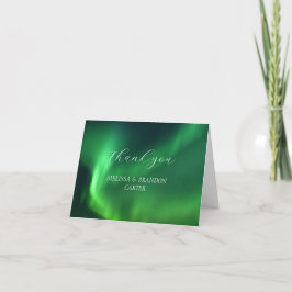 Tarjeta De Agradecimiento Aurora Borealis Boda Gracias