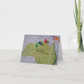 Tarjeta De Agradecimiento Australia Map Greeting Card 