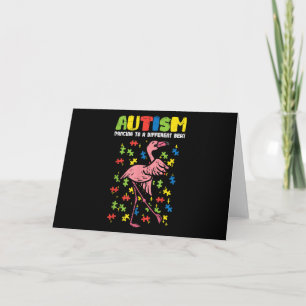 Tarjeta De Agradecimiento Autismo Bailando Diferentes Golpes Flamingo Cute