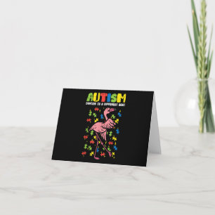 Tarjeta De Agradecimiento Autismo Bailando Diferentes Golpes Flamingo Cute