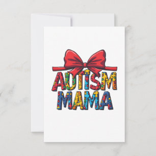 Tarjeta De Agradecimiento Autismo Mama Bow Coqueta Mamá Conciencia del Autis