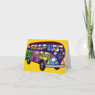 Tarjeta De Agradecimiento Autobús de la Paz del Mono de Calcetín 