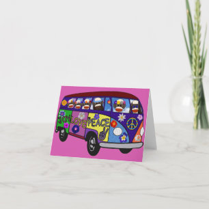 Tarjeta De Agradecimiento Autobús de la Paz del Mono de Calcetín 