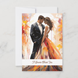 Tarjeta De Agradecimiento Autum Fall Wedding Artistic