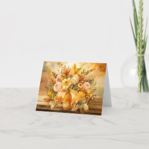 Tarjeta De Agradecimiento Autumeme Theme Floral Bouquet