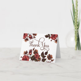 Tarjeta De Agradecimiento Autumn and Fall Floral Gracias