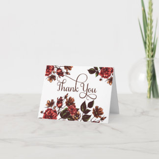 Tarjeta De Agradecimiento Autumn and Fall Floral Gracias
