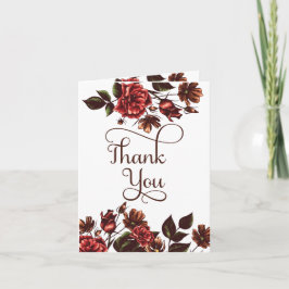 Tarjeta De Agradecimiento Autumn and Fall Floral Gracias