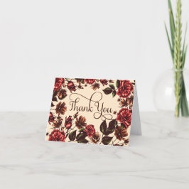 Tarjeta De Agradecimiento Autumn and Fall Floral Gracias