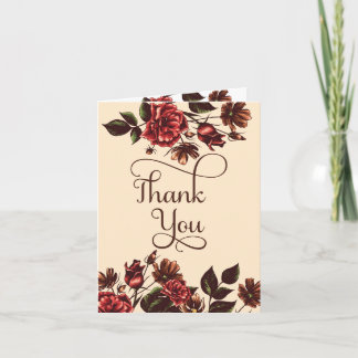 Tarjeta De Agradecimiento Autumn and Fall Floral Gracias