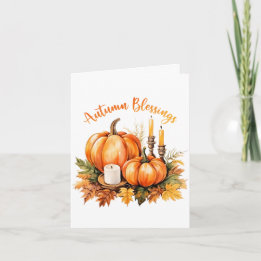 Tarjeta De Agradecimiento Autumn Blessings – Cozy Thanksgiving