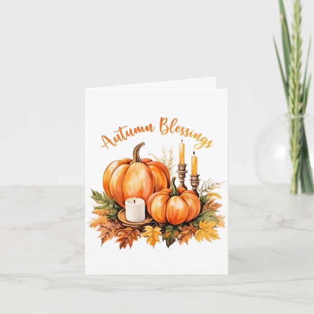 Tarjeta De Agradecimiento Autumn Blessings – Cozy Thanksgiving (Anverso)