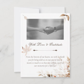 Tarjeta De Agradecimiento Autumn Boda Gratitude Gracias Card