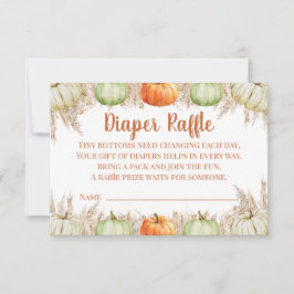 Tarjeta De Agradecimiento Autumn Boho Pampas Grass Diaper Raffle Card